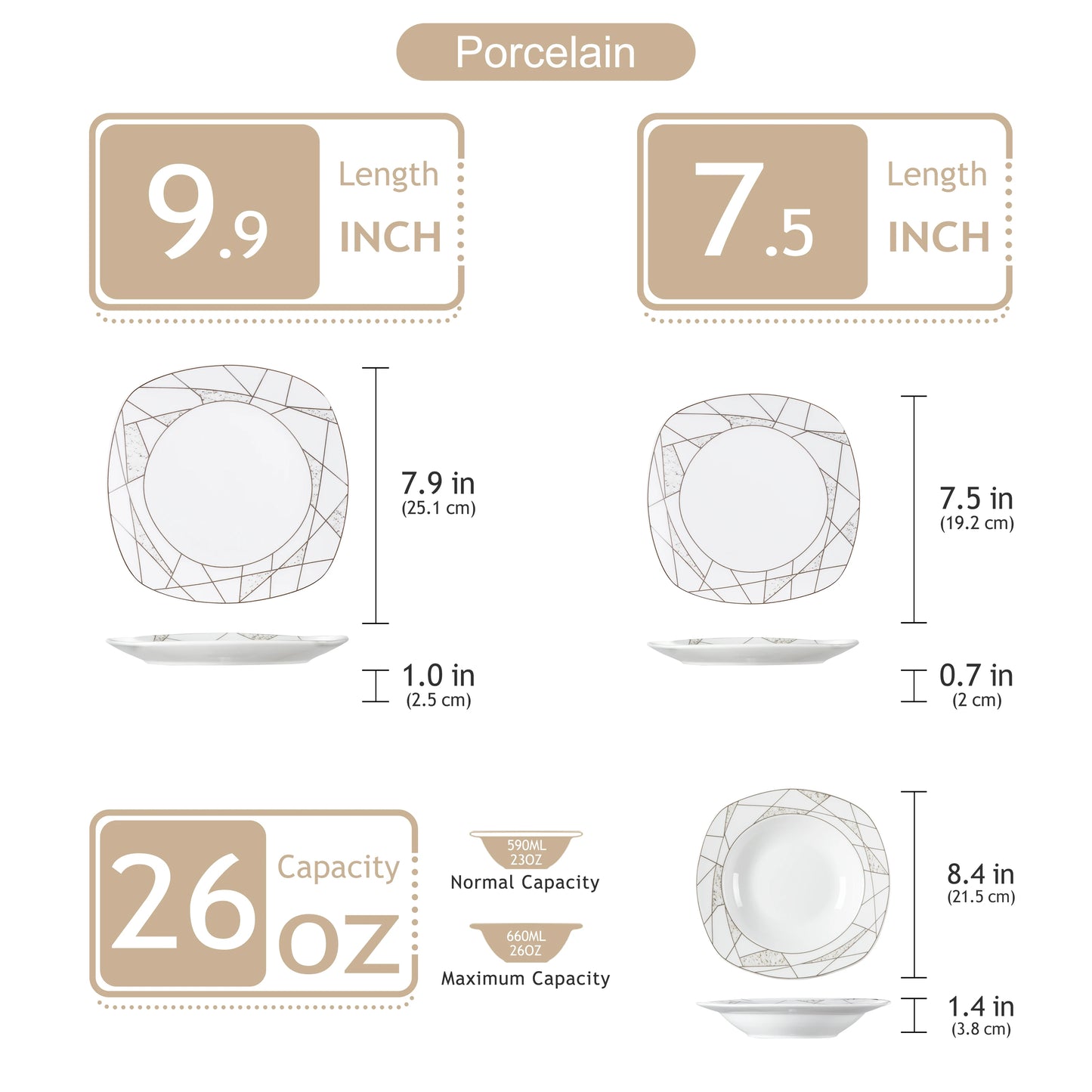 18-Piece Porcelain Dinner Ware Set