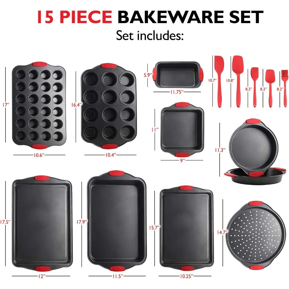 39 Piece Non-Stick Baking Set with Kitchen Utensils - Black