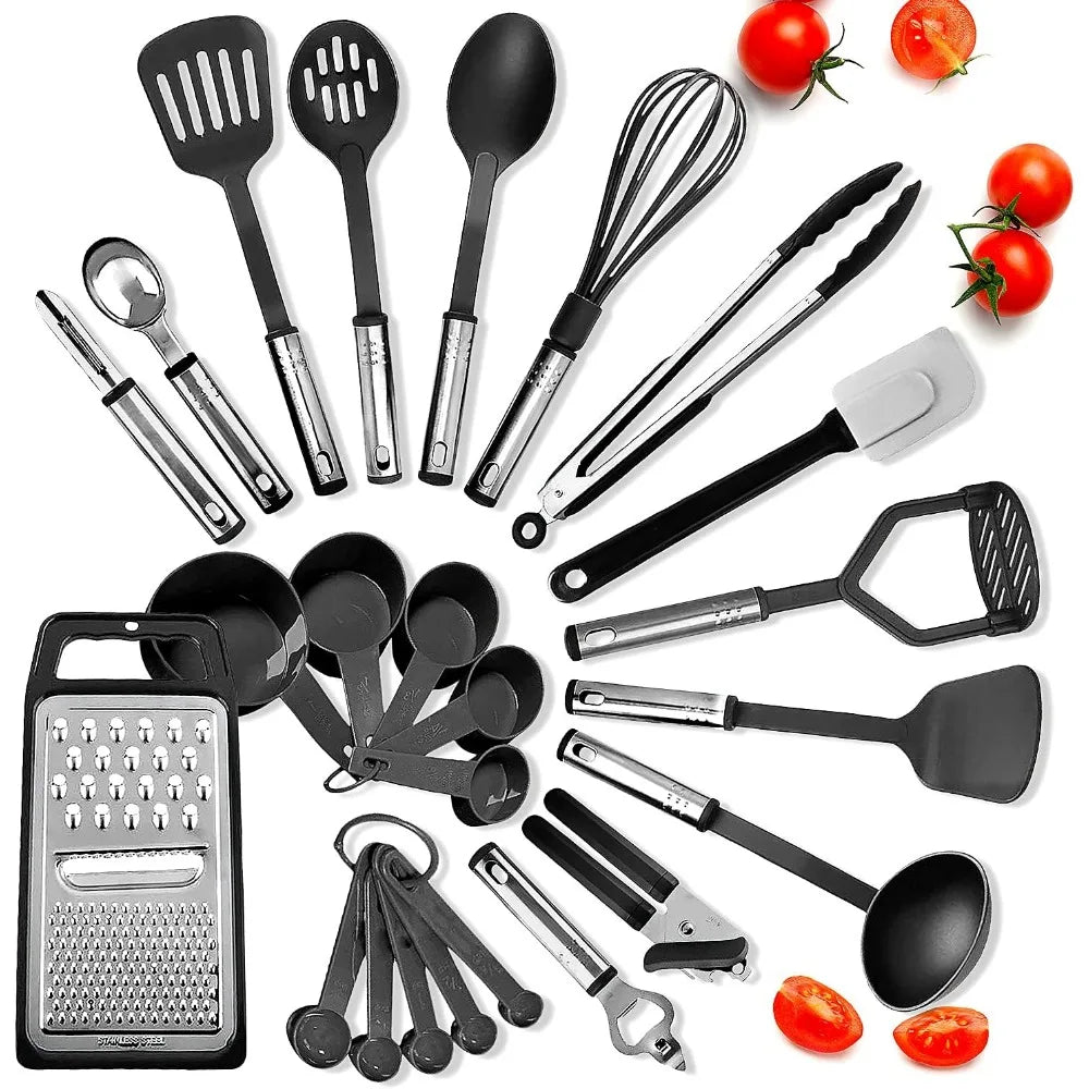 39 Piece Non-Stick Baking Set with Kitchen Utensils - Black