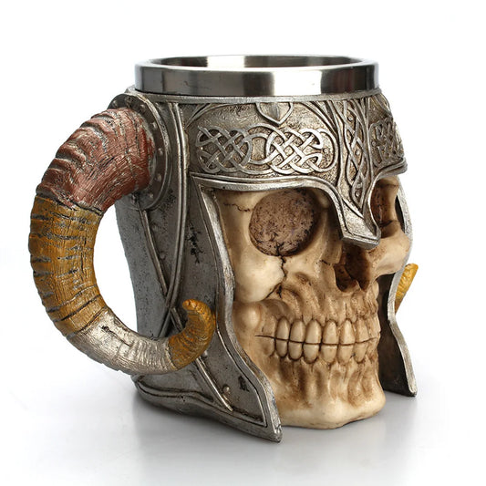 Stainless Steel Viking  Skull Mug