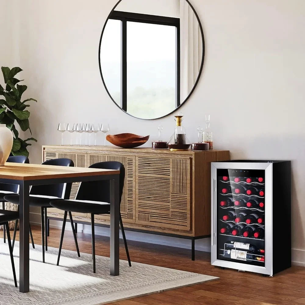 24 Bottle Wine Cooler with Stainless Steel Glass Door