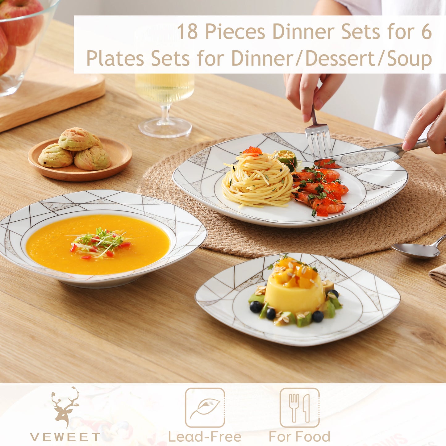 18-Piece Porcelain Dinner Ware Set