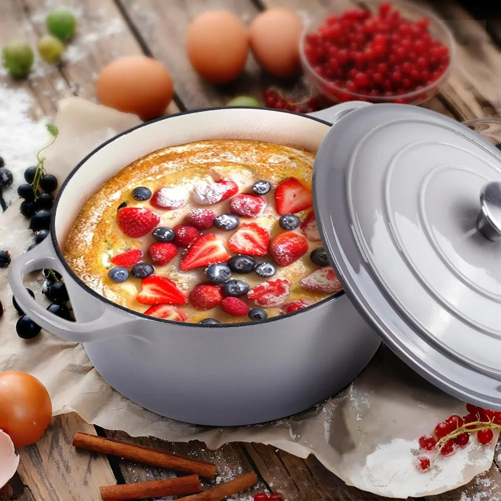 6 Qt Enamel Cast Iron Dutch Oven