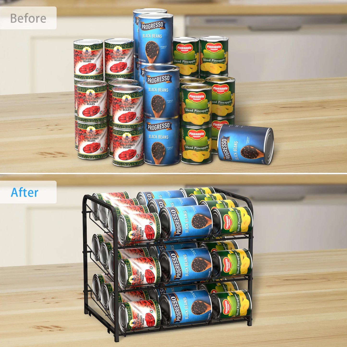 2 Pcs Stackable Can Rack Organizer