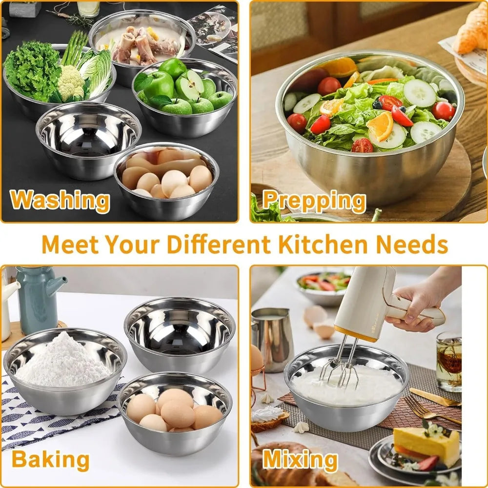 23 Piece Stainless Steel Nesting Bowls and Measuring Cups/Spoons