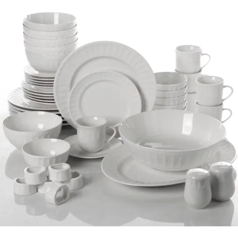 46-Piece Dinnerware and Serve Ware, Setting for 6