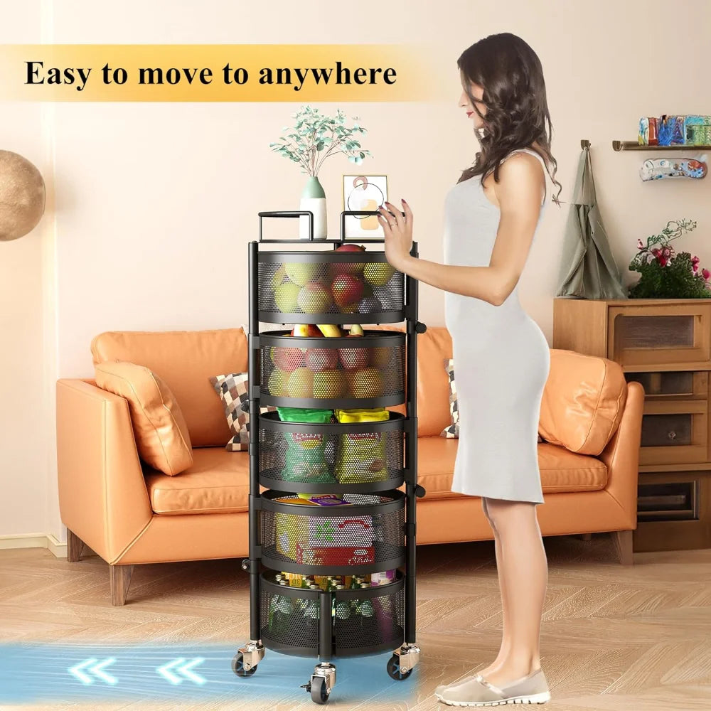 5 Tier Rotating Storage Rack Cart